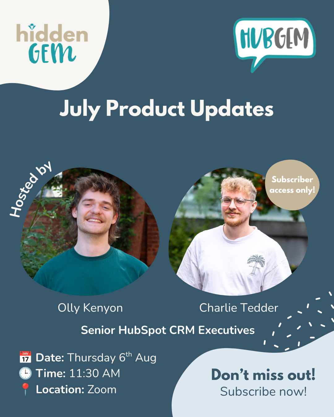 Event Webinar sign ups template July product updates